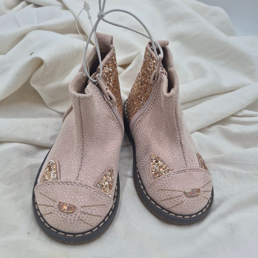 NEW Tucker + Tate Kids' Katalina Boot Pink kitty sparkle cat little girls size 5